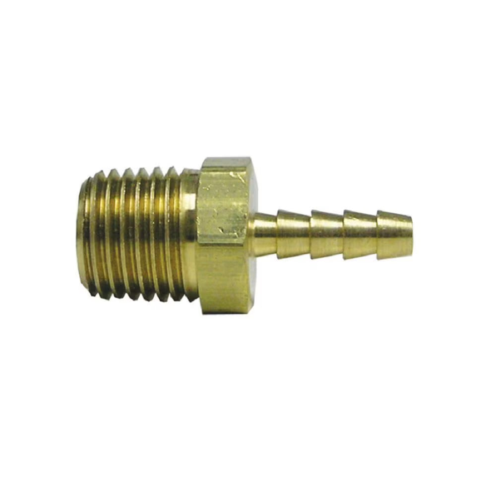 Large Brass Nipple 1/4" NPT x 1/8" Barb