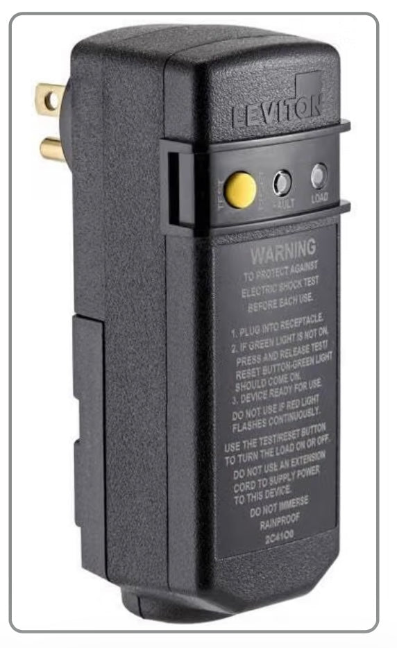 Leviton GFCI Plug 15 Amp, Right Angle, 120 VAC