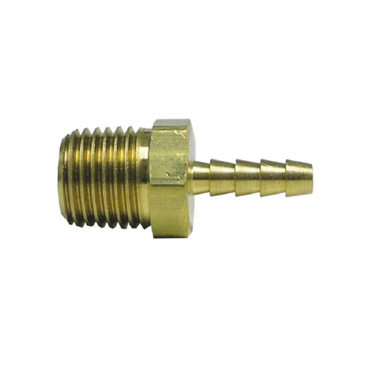 Large Brass Nipple 1/4" NPT x 1/8" Barb